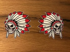 2x Indianer Skull Aufkleber