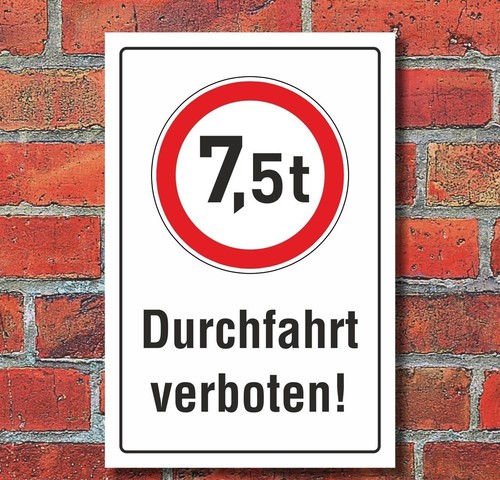 Schild durchfahrt verboten lkw - schild,