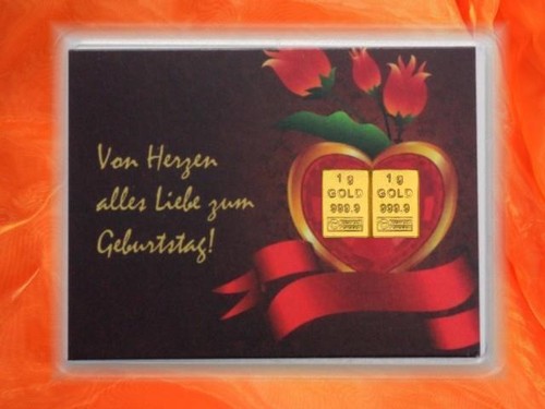 Geburtstag mit herz - mit, gold