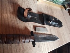 US Army Jet Pilot Survival Knife mit Wetzstein und Lederscheide ohne Hersteller