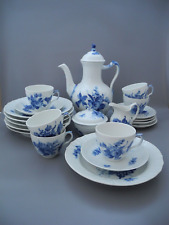Royal Copenhagen Kaffeeservice BLAUE BLUME 6 Personen Kanne Tasse Zucker Milch