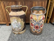 2 Stück alte bemalte Milchkannen  groß Milchkanne alt , Deko, Antik