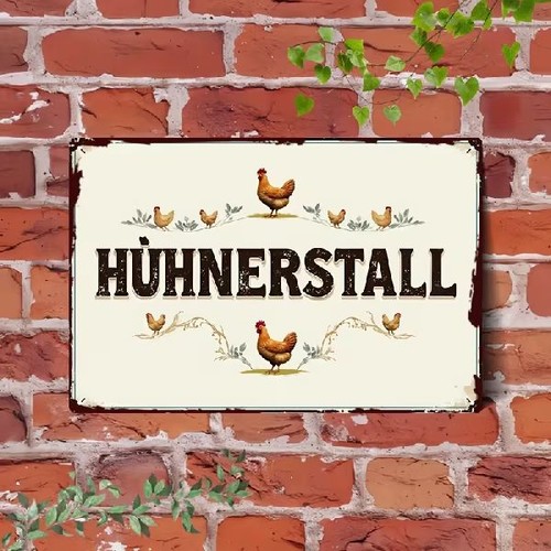 Blechschild hühnerstall - blechschild,