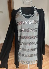 Oberteil Schwarz Grau Silber S