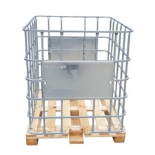 IBC Gitterbox auf Holzpalette Container Holzbox Transportbox Lagerbox Brennholz