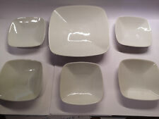 6x Rosenthal Selb Plössberg viereckig Schälchen aus Porzellan Weiß