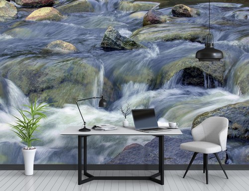 Wasserfall fluss steine - 3d,