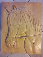Pferdekopf, Holzbild, Wandbild , Schnitzerei, Handarbeit