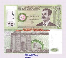 IRAK IRAQ  25 DINARS  2001