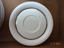 Untertassen 5 Stück  weißes Porzellan mit Platinrand von Rosenthal