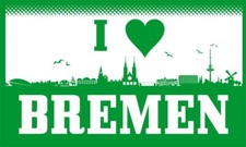 Bremen I love Bremen Fahne 90x150 Flagge Fußball
