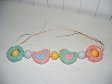 Vintage alte Kinderwagenkette Rassel Kinderwagen Reborn Rosa DDR