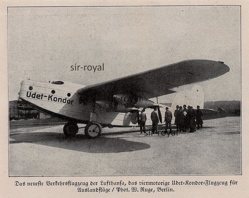 Udet kondor flugzeug - kondor,