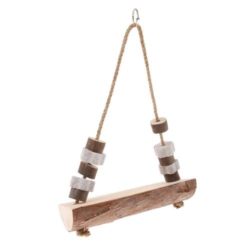 Vogelschaukel aus naturholz - aus,