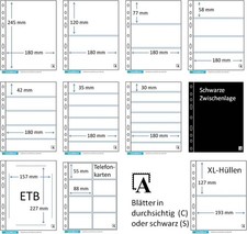 Leuchtturm Optima Folienhüllen 10er-Pack glasklar oder schwarz aussuchen 