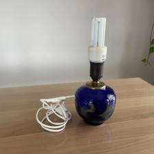 Vintage tischlampe glas blau - vintage,