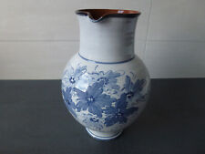 Vase Tonkrug Krug mit Blumenmuster Kanne Gefäß Ton Vintage