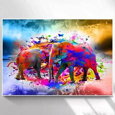 Leinwand Bild Elefant Bunt