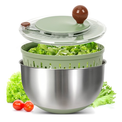 Salatschleuder edelstahl - salatschleuder, 5l