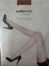 NEU 10,5 - 11 L - Seiden Strümpfe Udo Walz collection 95 % Seide Stockings Braun