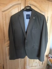 Bugatti Sakko für Herren Größe 28, Khaki gestreift