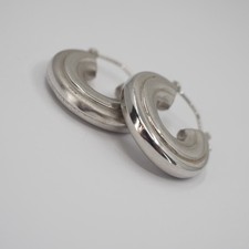 EXKLUSIVER OHRSCHMUCK CREOLEN IN 585/- WEIßGOLD Ø 20mm