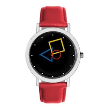 Aristo Bauhaus Design 2021 Damenuhr mit rotem Lederarmband 4D86PR - Made in Germ