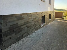3 D Schiefer Verblender, Sockelverblender, Riemchen, Bricks, Naturstein,schwarz 