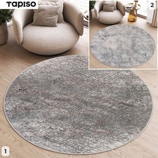 Teppich Rund Kurzflor Grau