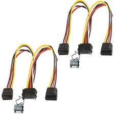 2 Stück SATA PC Y Stromkabel SSD Kabel Adapter Stromadapter GERADE