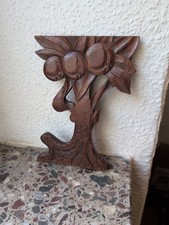 Jugendstil Holzblende oder Relief, handgeschnitzt Massivholz wohl Nussbaum