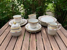 prunkvoll Winterling Röslau Porzellan Kaffee-Service 4 Personen Goldrand Blumen