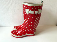 Augenweide: Cooler Polka Dot Gummistiefel Regenstiefel , ROT echt Gummi, 7 / 40