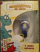 Neu und OVP: ASCOT Kinderuhr Armbanduhr für Jungen, blau, Motiv Löwe
