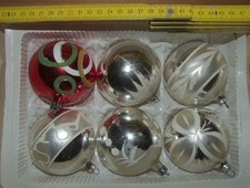 Konvolut 6 ältere Christbaumkugeln Kugeln Glas Weihnachtsschmuck Weihnachten