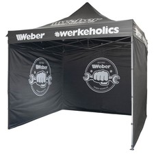 Weber Werkeholics Easy-Up Zelt 3 x 3 m schwarz Pavillon Rennzelt Faltpavillon
