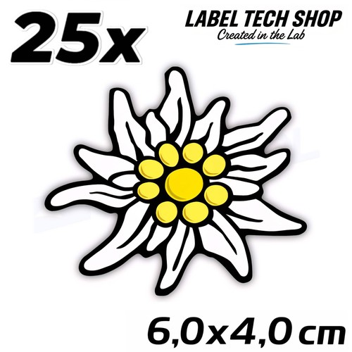 25x edelweiß aufkleber - 25x,