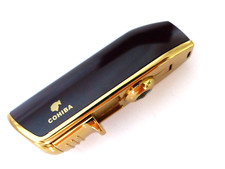 Neuwertig schwer Cohiba Zigarren Feuerzeug Werkzeug OVP Box Gold Wurzelholz