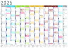 DIN A1 A2 A3 2026 Wandkalender Plakatkalender Jahresplaner Posterplaner GEFALTES