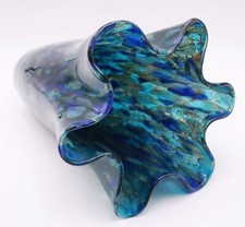 Alte Kunstglas Falten Vase 28