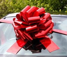 Riesige Geschenkschleife in Rot Metallic, perfekt für Auto, Geburtstag, Hochzeit
