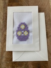 Kreuzstich Karte Ostern Postkarte Handarbeit, Neu