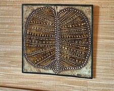 Lisa Larson Wandfliese „Blad Leaf“ Gustavsberg UNIK 1960er Mid-Century