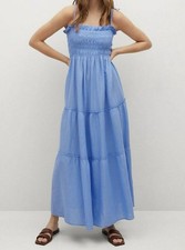 Maxikleid Mango Leinen Blue Gr
