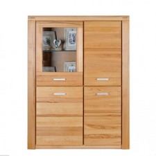 Highboard Vitrine Kernbuche