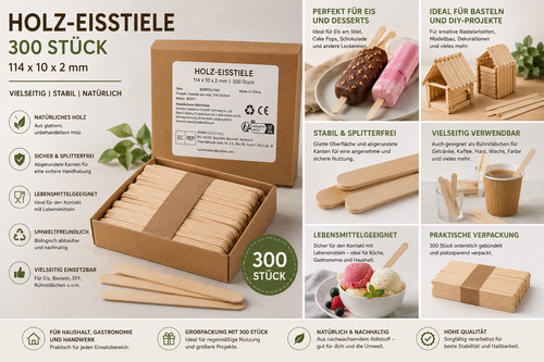 300x holzstäbchen naturholz - 300x,