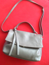 NEU aus Italien stylishe Hand/ Schulter Tasche aus echtem Leder Taupe Beige