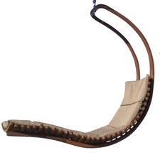 DESIGN Hängeliege Hängesessel Holz Modell NAVASSA-SEAT + Auflage (ohne Gestell)
