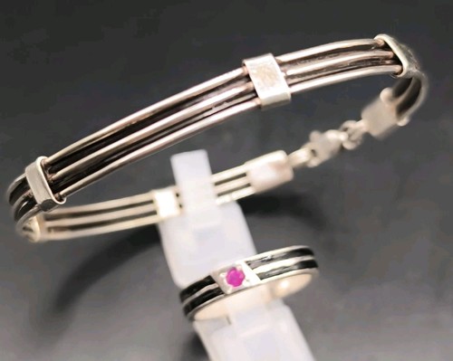 Silber 925 set ring - ring, rubin
