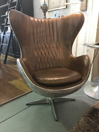 Eggchair leder braun - leder,